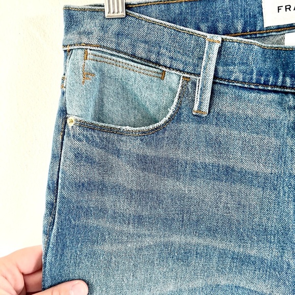 Frame Denim Le High Flare Diagonal Block Cuff Kingsley Wash Jeans Size 26 - Picture 5 of 13